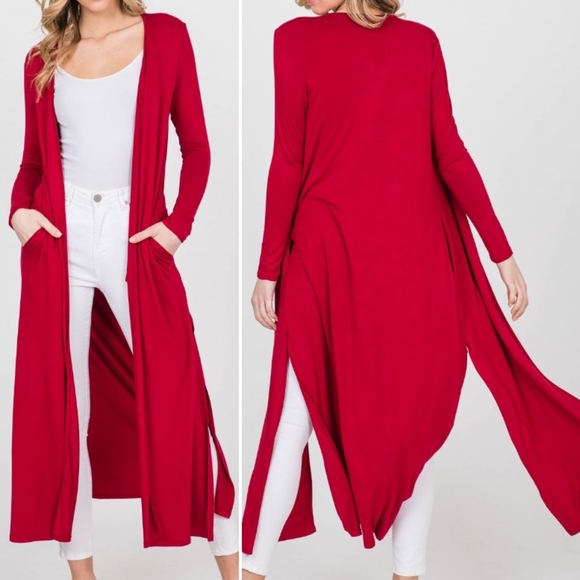 Trend Setter Diva Boutique Sweaters - S-3X Knit Rayon Spandex Long Body Duster Cardigan